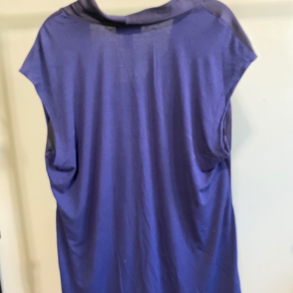 Alfani Navy Blue Top, Satin and Jersey, 16W - Picture 6 of 7